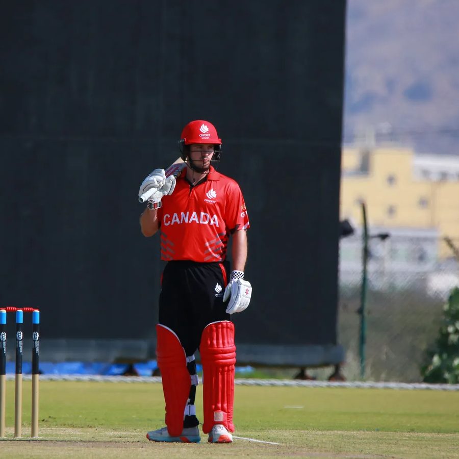 Matthew Spoors at the crease for Canada